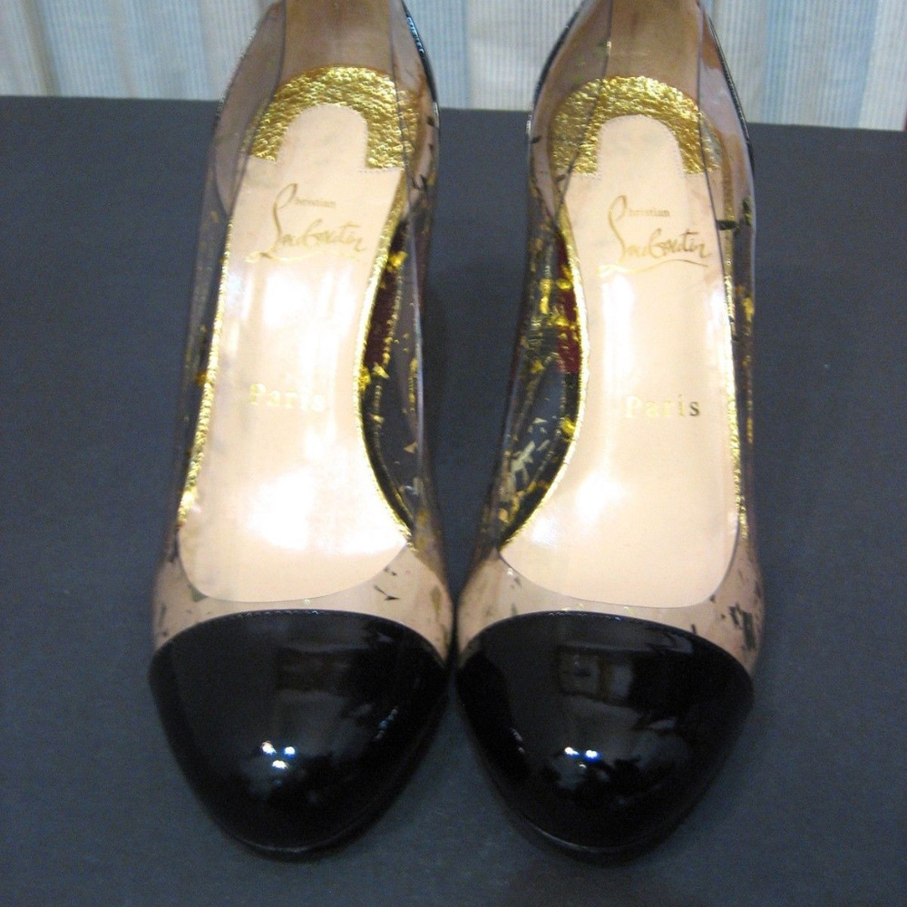 CHRISTIAN LOUBOUTIN Black Patent Round Toe 38 - Picture 8 of 8